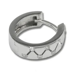 SilberDream Creole Zickzack Zirkonia 925 Silber Damen Ohrring SDO340W