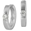 SilberDream Creole Zirkonia weiß Ohrring 925 Sterling Silber Schmuck SDO0037WJ