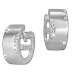 SilberDream Creole Zirkonia weiß 925 Sterling Silber Damen Ohrring SDO385W