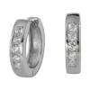SilberDream Creole Zirkonia weiß Ohrring 925er Silber Schmuck SDO0045WJ