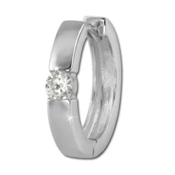 SilberDream Creole Zirkonia weiß Ohrring 925 Sterling Silber Schmuck SDO0037WJ