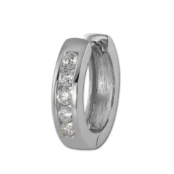 SilberDream Creole Zirkonia weiß Ohrring 925er Silber Schmuck SDO0045WJ