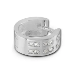 SilberDream Creole Zirkonia weiß 925 Sterling Silber Damen Ohrring SDO381W