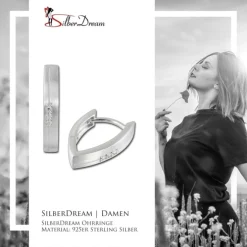 SilberDream Creole Zirkonia weiß 925 Sterling Silber Damen Ohrring SDO378W