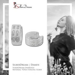 SilberDream Creole Zirkonia weiß 925 Sterling Silber Damen Ohrring SDO381W