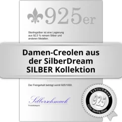 SilberDream Creole Zirkonia weiß 925 Sterling Silber Damen Ohrring SDO378W