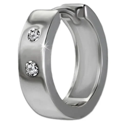 SilberDream Creole zwei Zirkonia weiß 925 Sterling Silber Damen SDO4360W