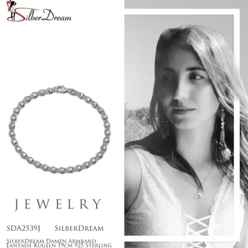 SilberDream Damen Armband Fantasie Kugeln 19cm 925 Sterling Silber SDA2539J