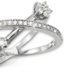 SilberDream Doppel Ring Zirkonia weiß Gr.54 925er Sterling Silber GSR400W54