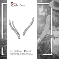 SilberDream Ear Cuff 13 kleine Zirkonias Ohrringe Ohrklemme 925 Silber GSO455W