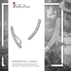 SilberDream Ear Cuff 12 kleine Zirkonias Ohrringe Ohrklemme 925 Silber GSO460W