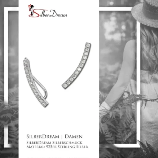 SilberDream Ear Cuff 12 kleine Zirkonias Ohrringe Ohrklemme 925 Silber GSO460W