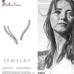 SilberDream Ear Cuff 13 kleine Zirkonias Ohrringe Ohrklemme 925 Silber GSO455W