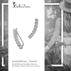 SilberDream Ear Cuff 7 Zirkonias Ohrringe Ohrklemme 925 Silber GSO414W