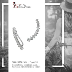 SilberDream Ear Cuff 11 Zirkonias Ohrringe Ohrklemme 925 Silber GSO415W