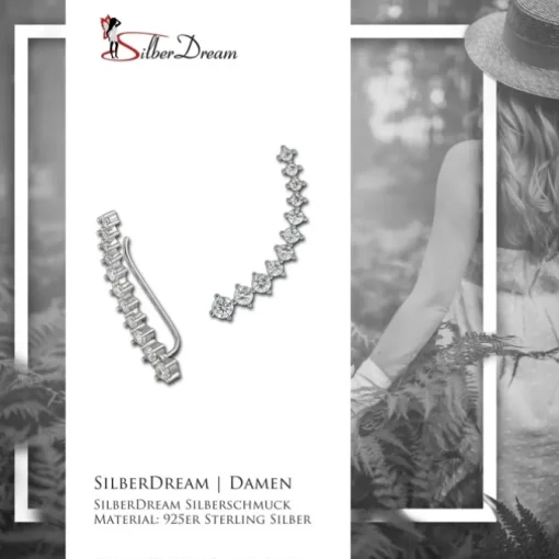 SilberDream Ear Cuff 11 Zirkonias Ohrringe Ohrklemme 925 Silber GSO415W