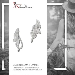 SilberDream Ear Cuff Blatt Zirkonia Ohrringe Ohrklemme 925 Silber GSO428W