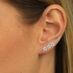 SilberDream Ear Cuff Blumenranke Ohrringe Ohrklemme 925 Sterling Silber GSO461W