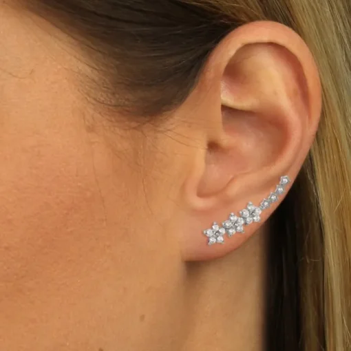SilberDream Ear Cuff Blumenranke Ohrringe Ohrklemme 925 Sterling Silber GSO461W