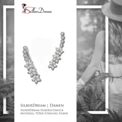 SilberDream Ear Cuff Blumenranke Ohrringe Ohrklemme 925 Sterling Silber GSO461W