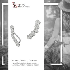 SilberDream Ear Cuff Blumen Zirkonia Ohrringe Ohrklemme 925 Silber GSO416W