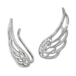 SilberDream Ear Cuff Flügel Zirkonia Ohrringe Ohrklemme 925 Silber GSO410W
