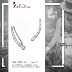 SilberDream Ear Cuff längliche Zirkonias Ohrringe Ohrklemme 925 Silber GSO457W