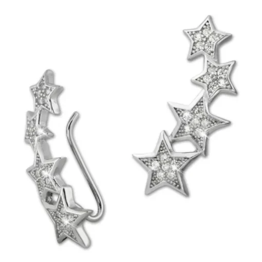 SilberDream Ear Cuff Sterne Zirkonia Ohrringe Ohrklemme 925 Silber GSO411W