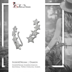 SilberDream Ear Cuff Sterne Zirkonia Ohrringe Ohrklemme 925 Silber GSO411W