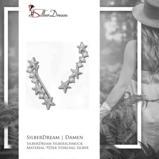SilberDream Ear Cuff Sternchen Ohrringe Ohrklemme 925 Sterling Silber GSO464W