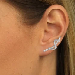 SilberDream Ear Cuff Wave Ohrringe Ohrklemme 925 Sterling Silber GSO451W