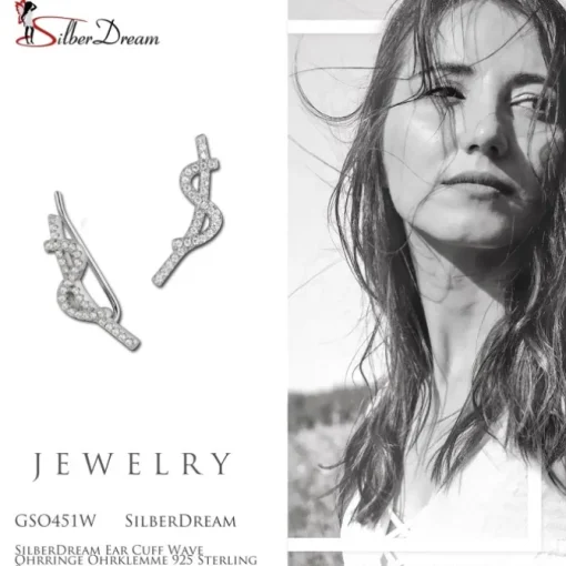 SilberDream Ear Cuff Wave Ohrringe Ohrklemme 925 Sterling Silber GSO451W