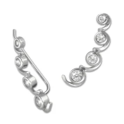 SilberDream Ear Cuff Welle Zirkonia Ohrringe Ohrklemme 925 Silber GSO417W