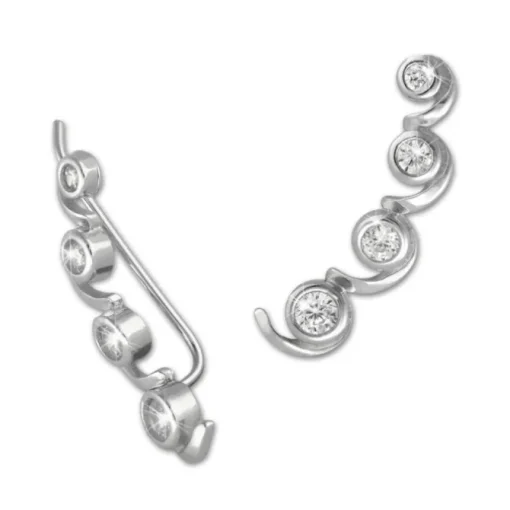 SilberDream Ear Cuff Welle Zirkonia Ohrringe Ohrklemme 925 Silber GSO417W