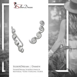 SilberDream Ear Cuff Welle Zirkonia Ohrringe Ohrklemme 925 Silber GSO417W