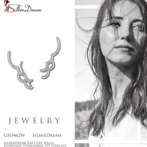 SilberDream Ear Cuff Welle Ohrringe Ohrklemme 925 Sterling Silber GSO462W
