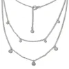 SilberDream 2er Layer Halskette Zirkonia weiß 925 Silber 42-47cm Kette GSK415W