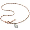 SilberDream Fußkette Blümchen rosevergoldet 27cm 925 Sterling Silber SDF2204E