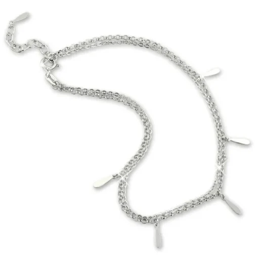 SilberDream Fußkette Blätter 25cm 925 Sterling Silber Damen SDF5045J