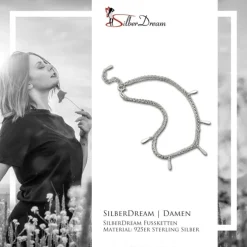 SilberDream Fußkette Blätter 25cm 925 Sterling Silber Damen SDF5045J