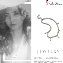 SilberDream Fußkette Blätter 25cm 925 Sterling Silber Damen SDF5045J