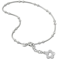 SilberDream Fußkette Blume offen 25,5cm 925 Sterling Silber SDF2115