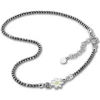 SilberDream Fußkette Blume 27cm geschwärzt diamantiert 925 Silber SDF2254K