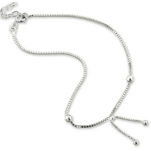 SilberDream Fußkette Dangle Kugeln 25cm 925 Sterling Silber Damen SDF5165J