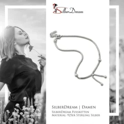 SilberDream Fußkette Dangle Kugeln 25cm 925 Sterling Silber Damen SDF5165J