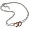 SilberDream Fußkette Doppel Herz Rose vergoldet und 925er Silber SDF0263T