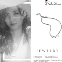 SilberDream Fußkette Dreiecke 25cm 925 Sterling Silber SDF5205J
