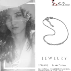 SilberDream Fußkette Fantasie 26cm Damenschmuck 925er Silber SDF0326J