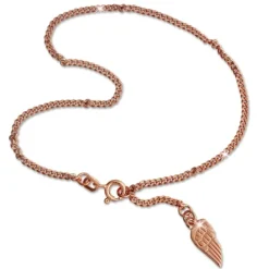 SilberDream Fußkette Flügel 26cm Rose vergoldet und 925 Silber SDF0285E
