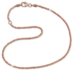 SilberDream Fußkette gedreht 26,5cm Rose vergoldet und 925 Silber SDF0306E